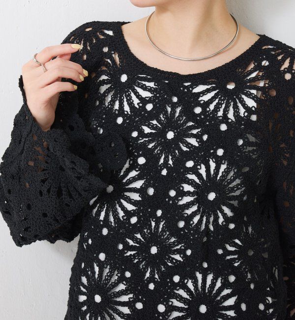  「フラワー柄クロシェニット」|ニット・セーター|