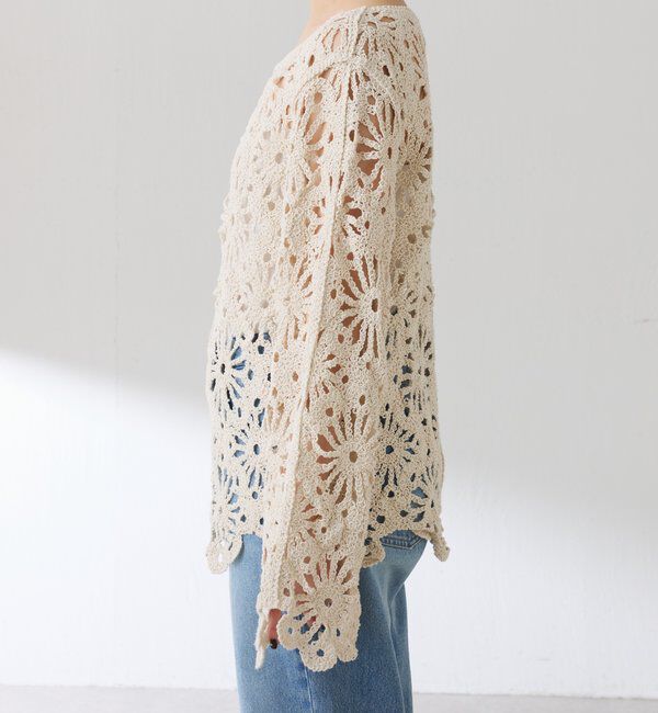  「フラワー柄クロシェニット」|ニット・セーター|