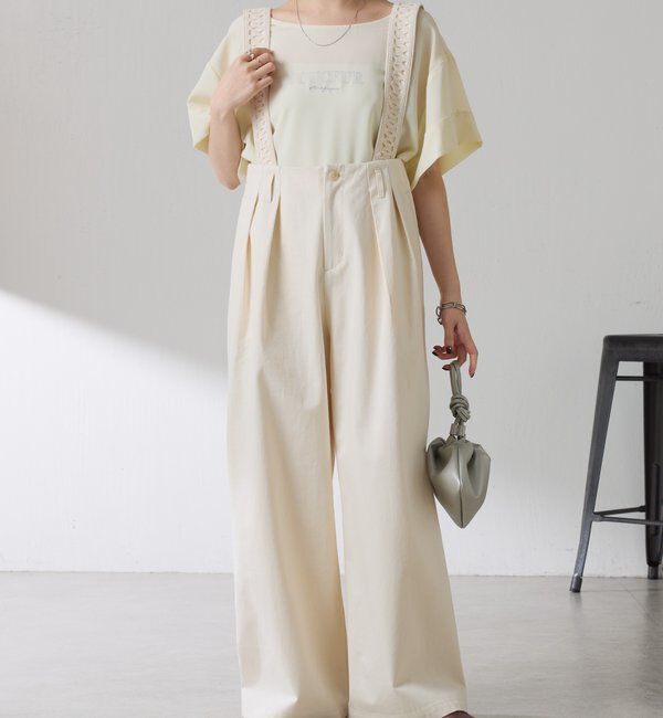  「サスペンダーワイドタックパンツ」|チノ|