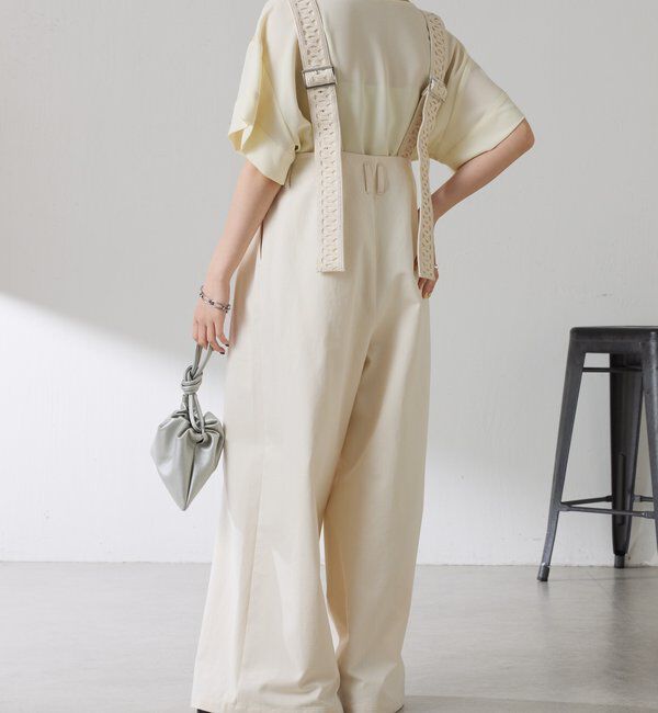  「サスペンダーワイドタックパンツ」|チノ|