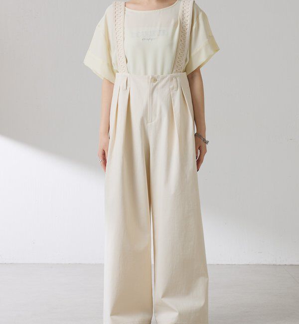  「サスペンダーワイドタックパンツ」|チノ|