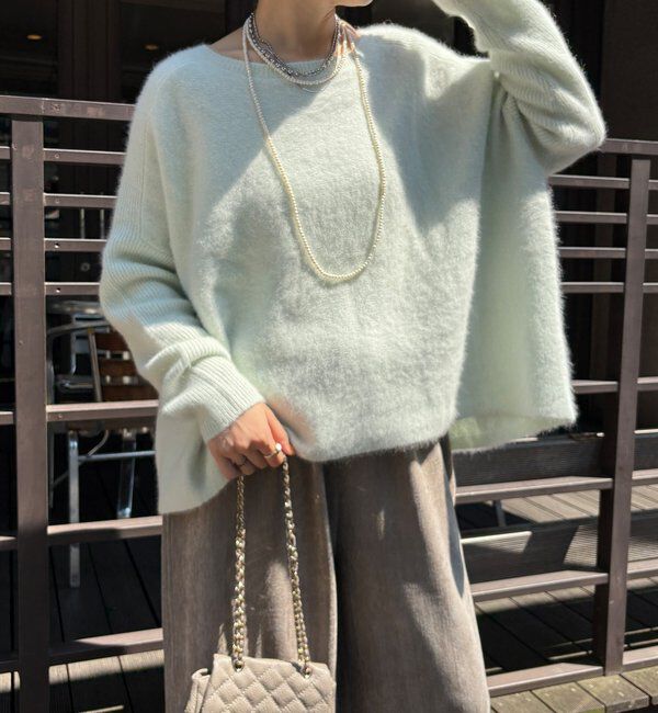  「ファーウールポンチョプルオーバー」|ニット・セーター|