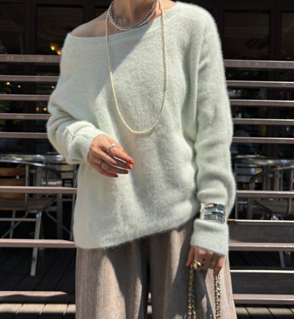  「ファーウールポンチョプルオーバー」|ニット・セーター|