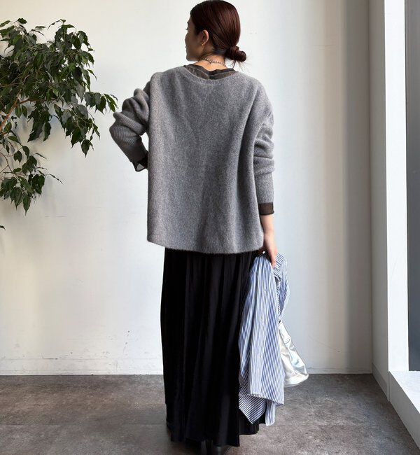  「ファーウールポンチョプルオーバー」|ニット・セーター|