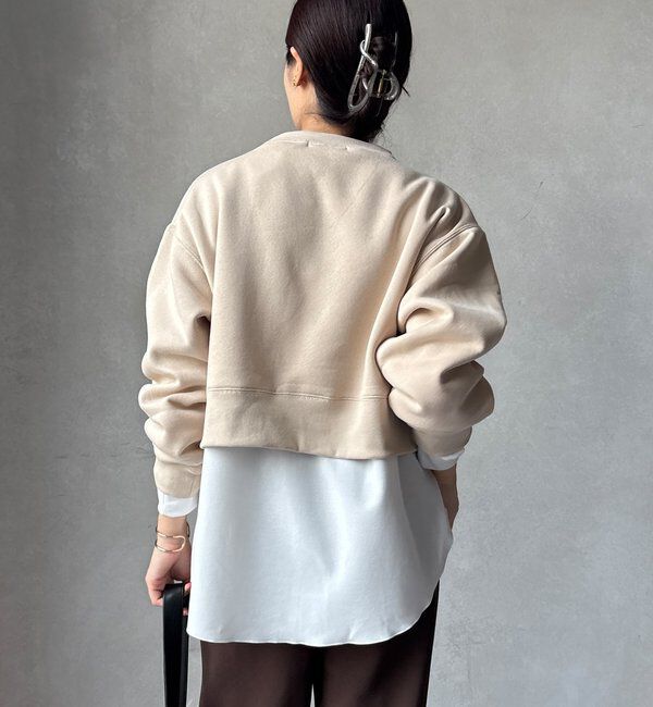  「【WEB限定】裏毛裏起毛ショートトップスアンサンブル」|Tシャツ・カットソー|