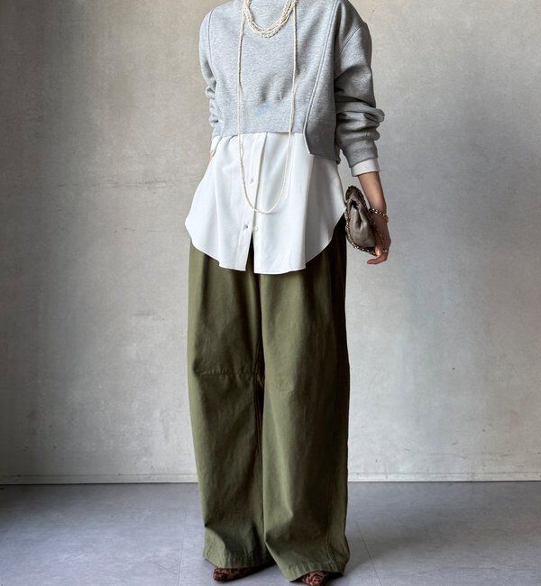  「【WEB限定】裏毛裏起毛ショートトップスアンサンブル」|Tシャツ・カットソー|