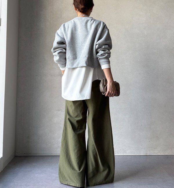  「【WEB限定】裏毛裏起毛ショートトップスアンサンブル」|Tシャツ・カットソー|