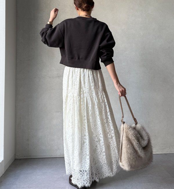  「【WEB限定】裏毛裏起毛ショートトップスアンサンブル」|Tシャツ・カットソー|