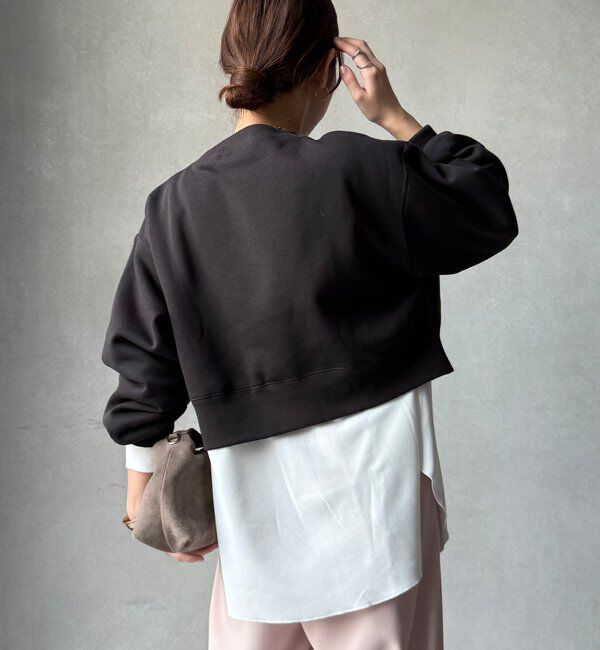  「【WEB限定】裏毛裏起毛ショートトップスアンサンブル」|Tシャツ・カットソー|