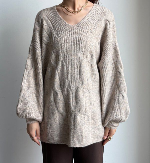  「ボリュームケーブルプルオーバー」|ニット・セーター|