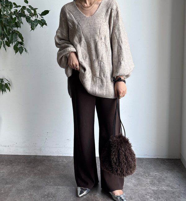  「ボリュームケーブルプルオーバー」|ニット・セーター|
