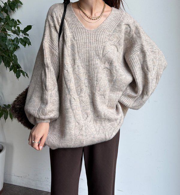  「ボリュームケーブルプルオーバー」|ニット・セーター|