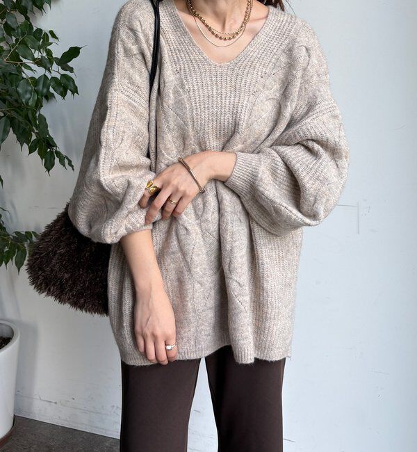  「ボリュームケーブルプルオーバー」|ニット・セーター|