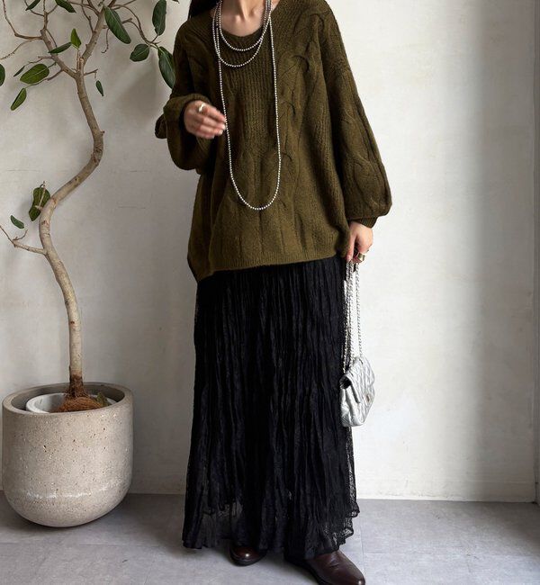  「ボリュームケーブルプルオーバー」|ニット・セーター|