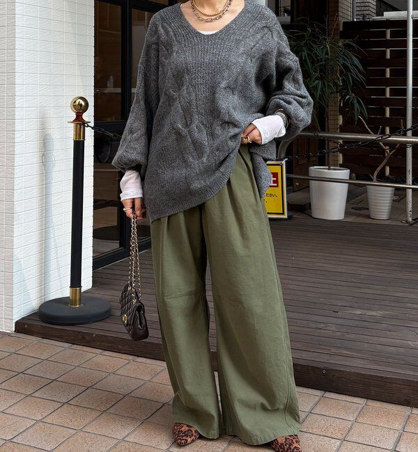  「ボリュームケーブルプルオーバー」|ニット・セーター|