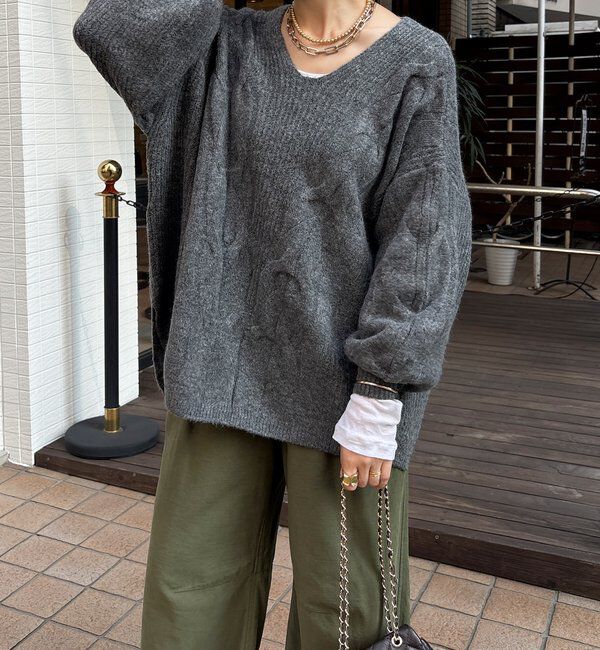  「ボリュームケーブルプルオーバー」|ニット・セーター|