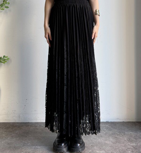  「【WEB限定】レース切替スカート」|スカート|