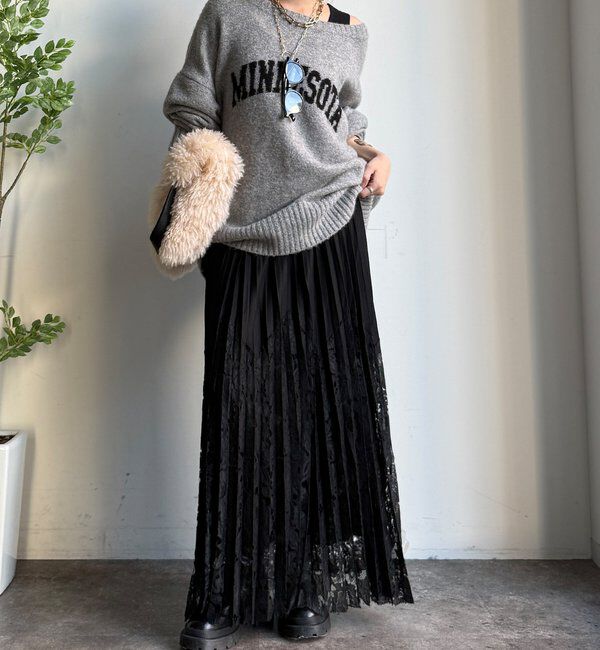  「【WEB限定】レース切替スカート」|スカート|