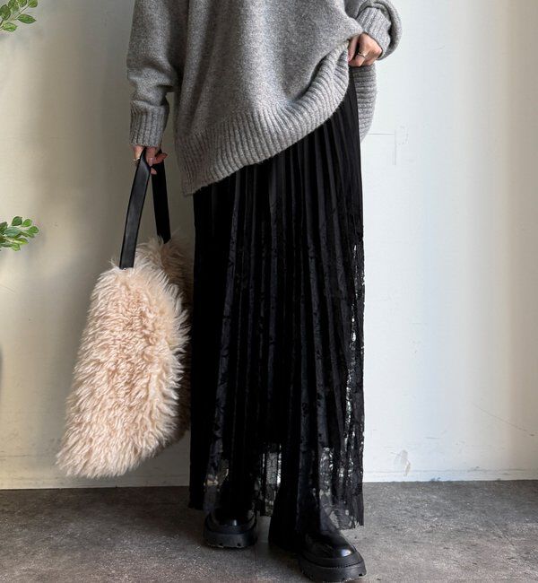  「【WEB限定】レース切替スカート」|スカート|