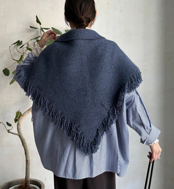  「【WEB限定】三角フリンジストール」|マフラー|