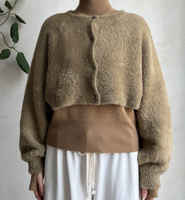  「【セットアイテム/WEB限定】フェザーヤーンカーディガン＋ニット」|ニット・セーター|