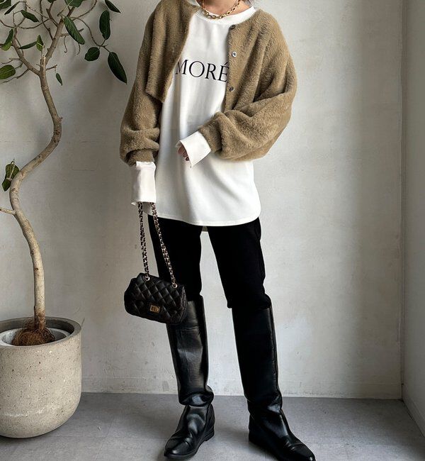  「【セットアイテム/WEB限定】フェザーヤーンカーディガン＋ニット」|ニット・セーター|