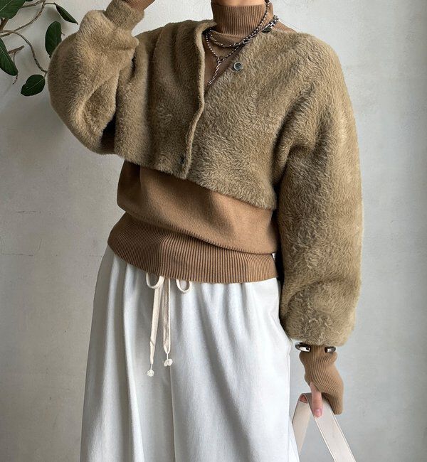  「【セットアイテム/WEB限定】フェザーヤーンカーディガン＋ニット」|ニット・セーター|