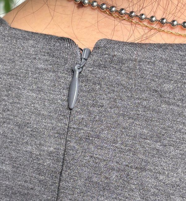  「裾フリル異素材切替ミニワンピース」|ワンピース|