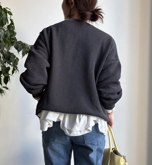  「裾異素材切替フリルカットソー」|Tシャツ・カットソー|