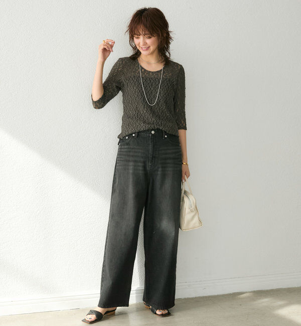  「【新色登場】【MONN.:. （モン）】ワイドレッグデニム」|デニム|