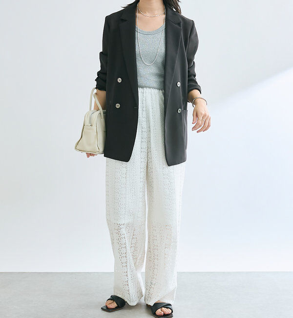  「【コーデのポイントに】ラメリブタンクトップ」|キャミソール|