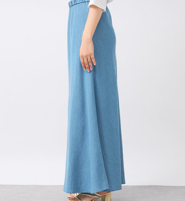  「【セットアップ可】ドレーピーデニムバイアススカート」|スカート|