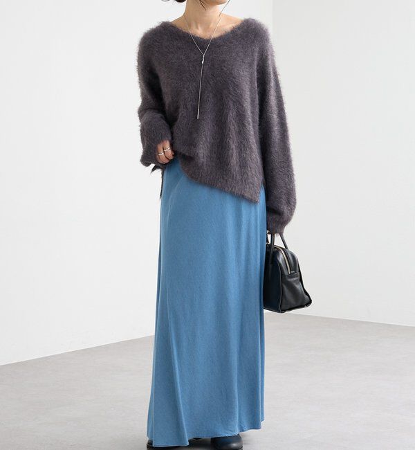  「【セットアップ可】ドレーピーデニムバイアススカート」|スカート|