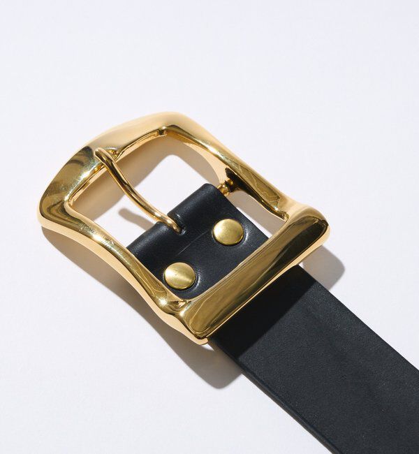  「【MONN.:. （モン）】ゴールドメタルレザーベルト」|ベルト|