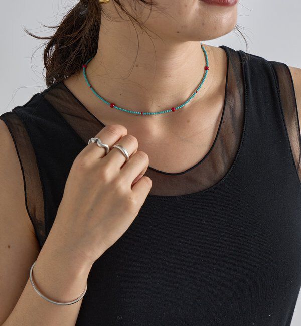  「【華やかな印象に】カラービーズアクセントチョーカー」|ブローチ・コサージュ|