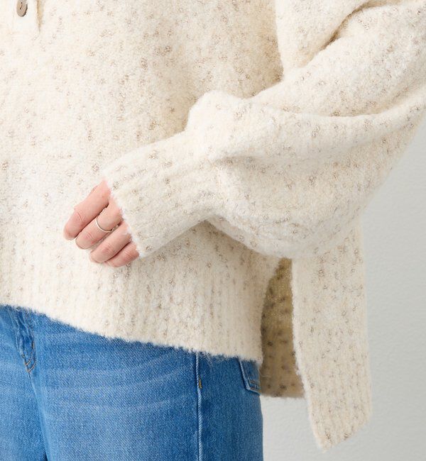  「【キャッチーな編地】ラメノット2wayタートル」|ニット・セーター|