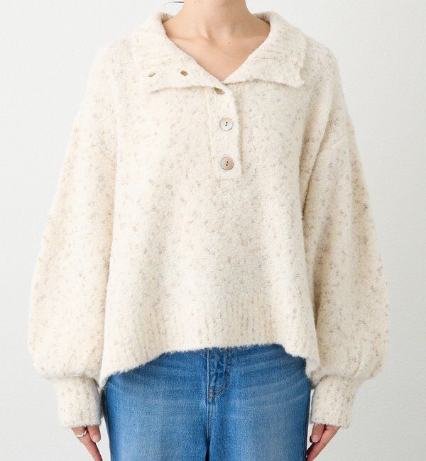  「【キャッチーな編地】ラメノット2wayタートル」|ニット・セーター|