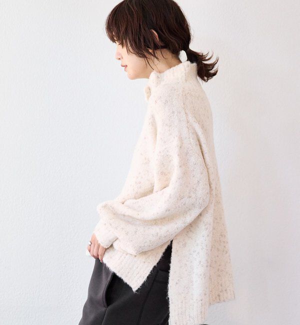  「【キャッチーな編地】ラメノット2wayタートル」|ニット・セーター|