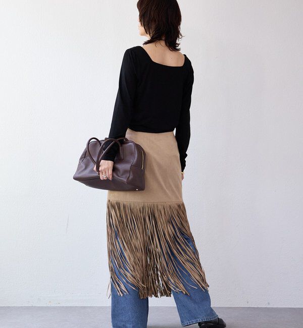  「【ニットのインナーにも】スクエアネックカットソー」|Tシャツ・カットソー|