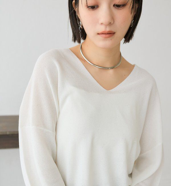  「予約【華やかな煌めき】ペーパースパングルニット」|ニット・セーター|