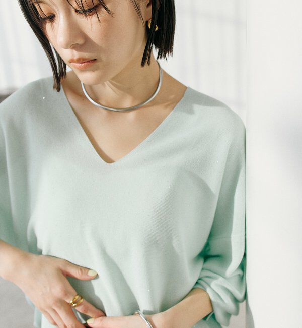  「予約【華やかな煌めき】ペーパースパングルニット」|ニット・セーター|