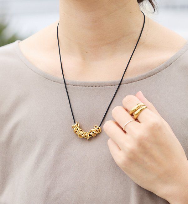  「【アレンジ自在】コード&times;チェーンスライドネックレス」|ネックレス|ゴールド