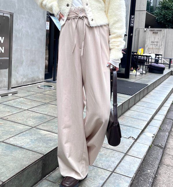  「Wベルトパンツ」|チノ|アイボリー