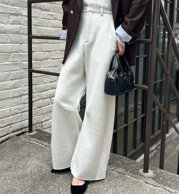  「【年間総売上1位！】裏起毛カーブスウェットパンツ」|チノ|ライトグレー