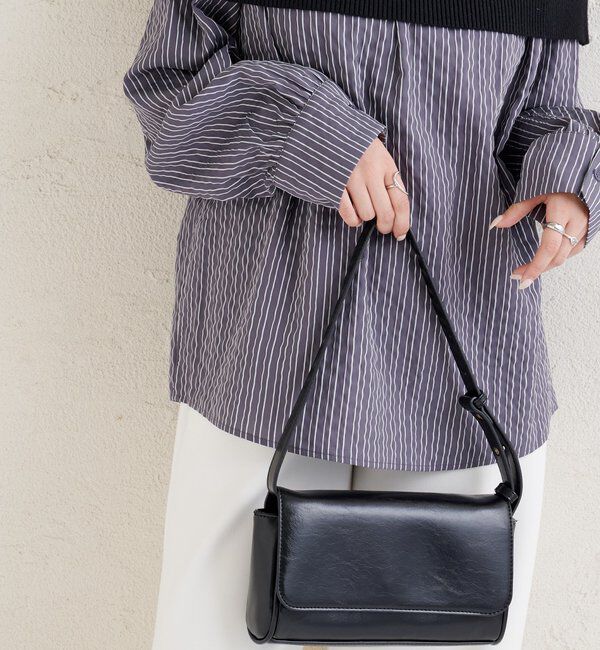  「オフショルリブストライプシャツ」|シャツ・ブラウス|