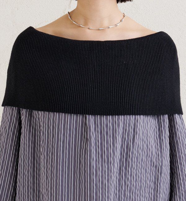  「オフショルリブストライプシャツ」|シャツ・ブラウス|