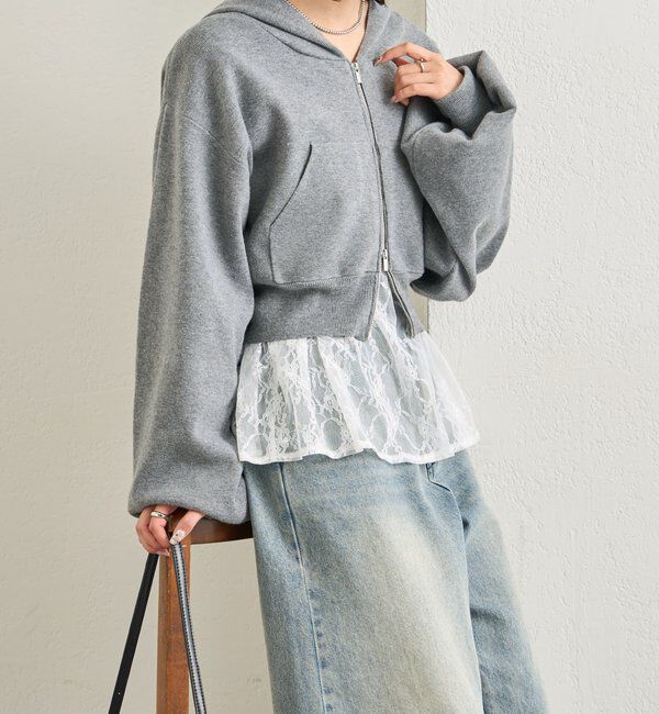  「フーディーニットショートパーカー」|パーカー|