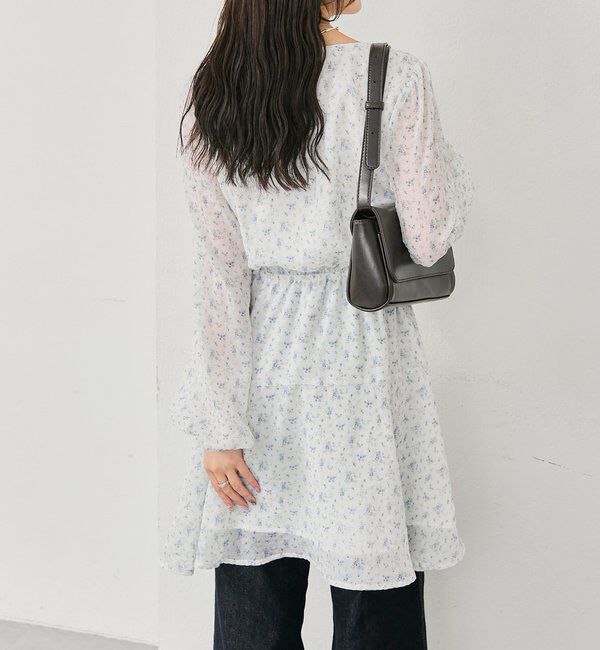  「カシュクールフラワーミニワンピース」|ワンピース|