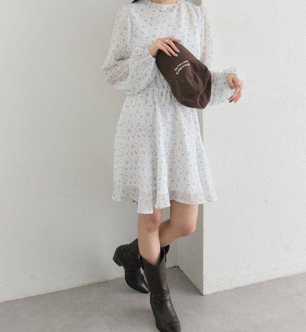  「カシュクールフラワーミニワンピース」|ワンピース|