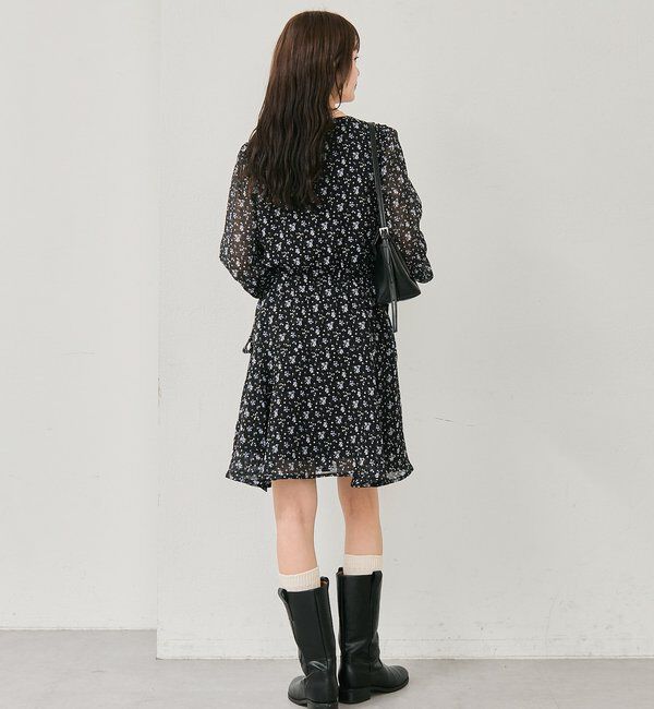  「カシュクールフラワーミニワンピース」|ワンピース|